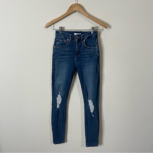 Good American Distressed Good Legs Skinny Jeans in Blue320 Size 2 or 26 - Picture 8 of 8
